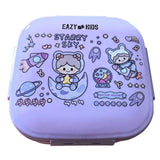 Eazy Kids Square 1000ml Bento Lunch Box - Star and Sky Purple