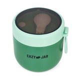 Eazy Kids Steel Lunch Box With Folding Spoon - Green