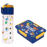 Eazy Kids T-Rex Lunch Box And Tritan Water Bottle 450ml - Blue