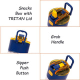 Eazy Kids T-Rex Lunch Box And Tritan Water Bottle 450ml - Blue