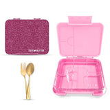 Eazy Kids Tritan Bento Lunch Box with Bottle - Glitter Pink