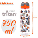 Eazy Kids Gen Z Tritan Water Bottle With Spray 750ml - Grey