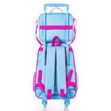 Eazy Kids Butterfly Trolley 16Inch School Bag Combo (Set of 5)