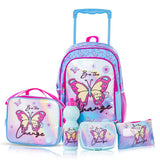 Eazy Kids Butterfly Trolley 16Inch School Bag Combo (Set of 5)