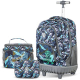 Eazy Kids T-Rex 18Inch Trolley Backpack With Lunch Bag And Pencil Case (Set of 3)