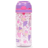 Eazy Kids Tropical Lunch Box Set and Tritan Water Bottle With Lockable Push Button And Carry Handle 420ml - Purple