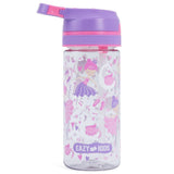 Eazy Kids Tropical Tritan Water Bottle with Lockable Push button and Carry Handle 420ml - Purple
