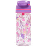 Eazy Kids Tropical Tritan Water Bottle with Lockable Push button and Carry Handle 420ml - Purple