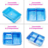 Eazy Kids Unicorn 4 Compartment Convertible Bento Lunch Box - Pink