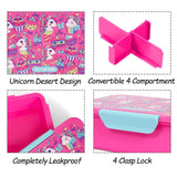 Eazy Kids Unicorn Desert Lunch Box 850ml - Pink