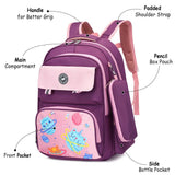 Eazy Kids Unicorn Planet School Bag 18Inch With Pencil Case - Purple