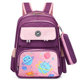 Eazy Kids Unicorn Planet School Bag 18Inch With Pencil Case - Purple