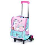 Eazy Kids Unicorn School Bag With Trolley - Green