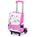Eazy Kids Unicorn School Bag With Trolley - Princess Pink