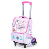 Eazy Kids Unicorn School Bag With Trolley - Purple