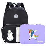 Eazy Kids Vogue School Bag 16Inch With Bento Lunch Box - Black