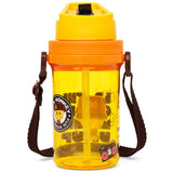 Eazy Kids Water Bottle 500ml With Straw And Strap - Yellow