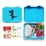 Eazy Kids Bento Dino Lunch Box With Sandwich Cutter - Blue