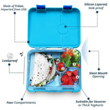 Eazy Kids Bento Dino Lunch Box With Sandwich Cutter - Blue