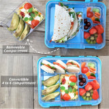 Eazy Kids Dino Bento Lunch Box With Sandwich Cutter - Blue