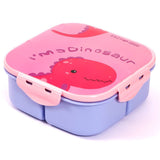Eazy Kids Dino Lunch Box And Water Bottle With Bag - Pink