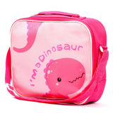 Eazy Kids Dino Lunch Box And Water Bottle With Bag - Pink