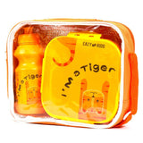 Eazy Kids Tiger Lunch Box And Water Bottle With Bag - Yellow