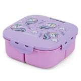 Eazy Kids Square Bento Lunch Box - Unicorn Purple