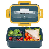 Eazy Kids Wheat Straw Leakproof Eco-Friendly Bento Lunch Box 1500ml - Blue