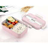 Eazy Kids Wheat Straw Leakproof Eco Bento Lunch Box 1000ml - Pink