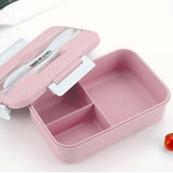 Eazy Kids Wheat Straw Leakproof Eco Bento Lunch Box 1000ml - Pink