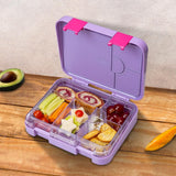 Eazy Kids Mermaid 6/4 Convertible Bento Lunch Box With Sandwich Cutter Set - Purple