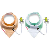 Eazy Kids Bandana Drool Bibs - White & Yellow (Set Of 2)