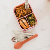 Eazy Kids Stainless Steel Cutlery Set With Pink Silicone Case - 3Pcs