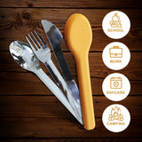 Eazy Kids Stainless Steel Cutlery Set With Yellow Silicone Case - 3PCs