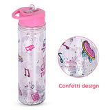 Eazy Kids Tritan Double Wall Glitter Water Bottle It's Girls Things 550ml - Pink