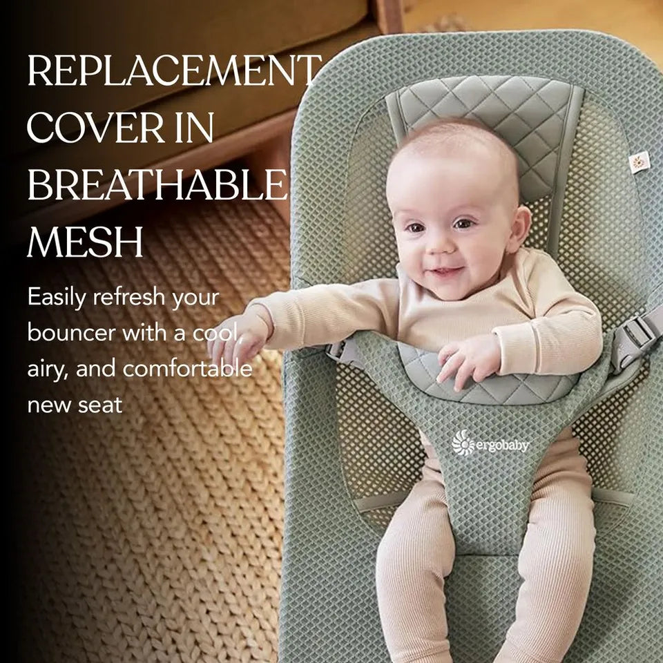 ergobaby-evolve-bouncer-replacement-cover-sage-green-mesh-5