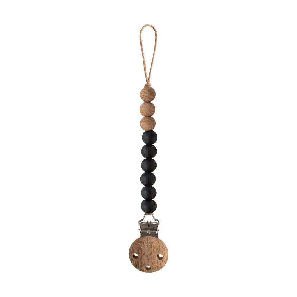 Mushie Pacifier Clips Eva Black - Laadlee
