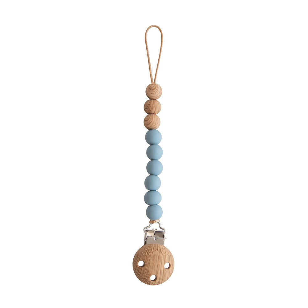 Mushie Pacifier Clips Eva Cadet Blue - Laadlee