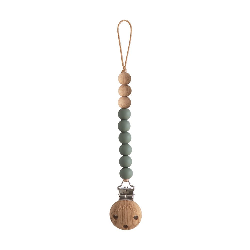 Mushie Pacifier Clips Eva Dried Thyme - Laadlee