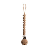 Mushie Pacifier Clips Eva Pale Taupe - Laadlee
