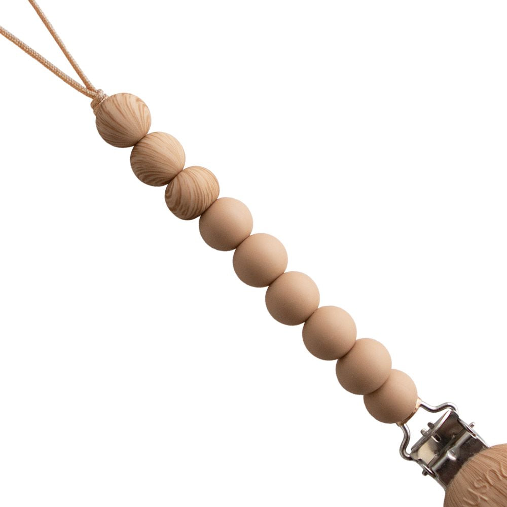 Mushie Pacifier Clips Eva Pale Taupe - Laadlee