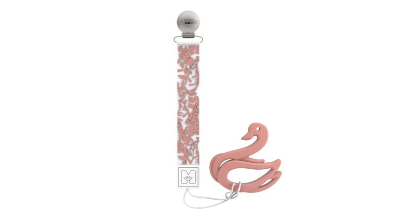 Malarkey Kids Teether Tether And Teether - Feather And Swan - Laadlee