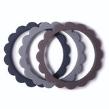 Mushie Flower Bracelet 3-Pack Dove Gray/Steel/Stone - Laadlee
