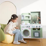 Little Angel Kids Wooden Kitchen Pretend Play Set – Green