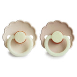 Frigg Daisy Latex Baby Pacifier 6M-18M, 2Pack, Cream Night/Croissant Night - Size 2 - Laadlee