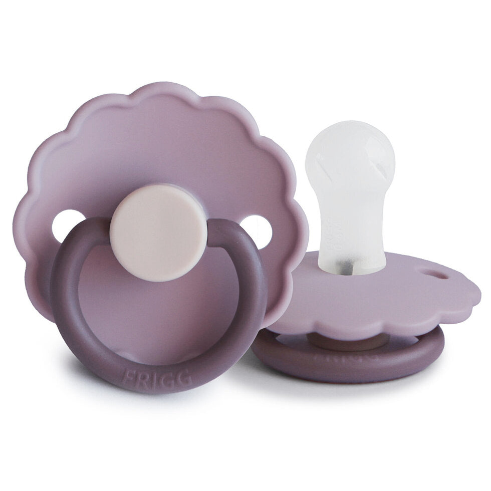 Frigg Daisy Latex Baby Pacifier 6M-18M, 1Pack, Lavender Haze - Size 2 - Laadlee