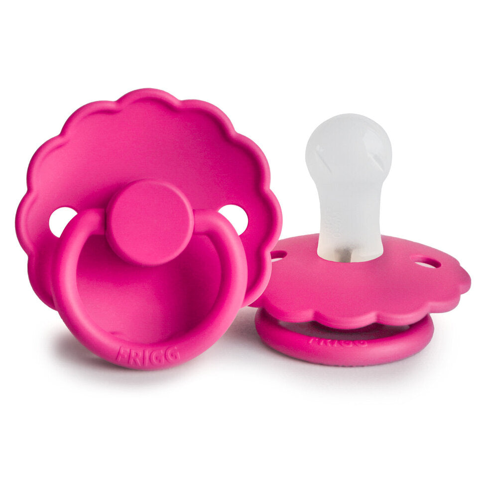 Frigg Daisy Latex Baby Pacifier 6M-18M, 1Pack, Fuchsia - Size 2 - Laadlee