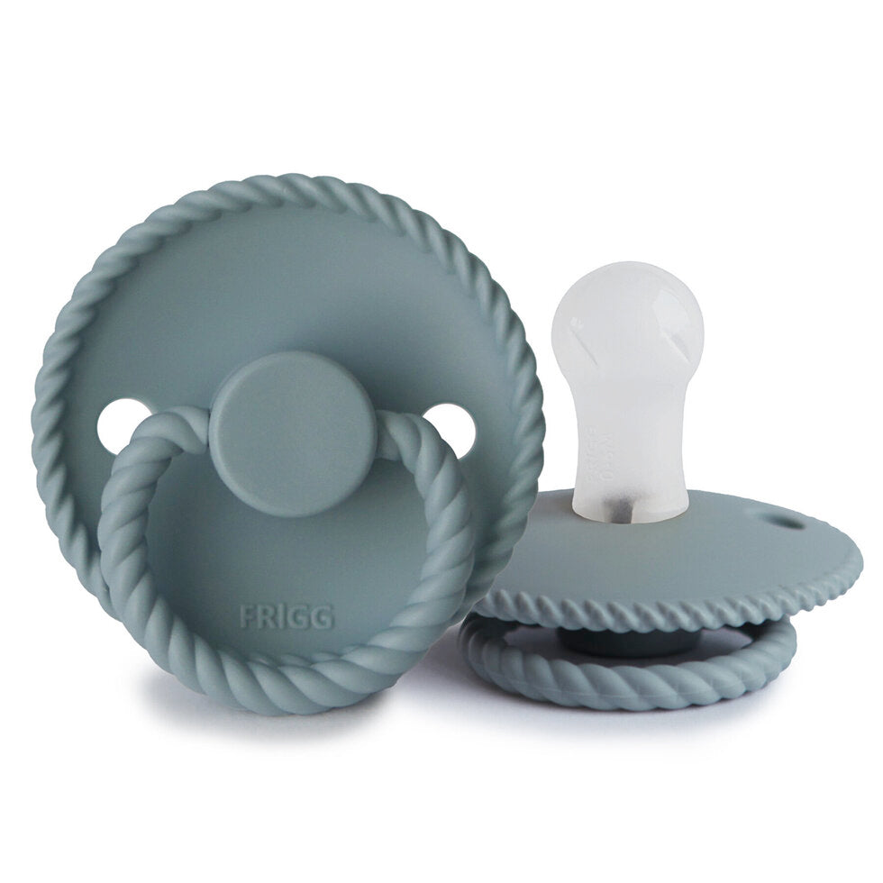 Frigg Rope Latex Baby Pacifier 6M-18M, 1Pack, Stone Blue - Size 2 - Laadlee