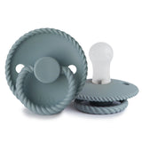 Frigg Rope Latex Baby Pacifier 6M-18M, 1Pack, Stone Blue - Size 2 - Laadlee